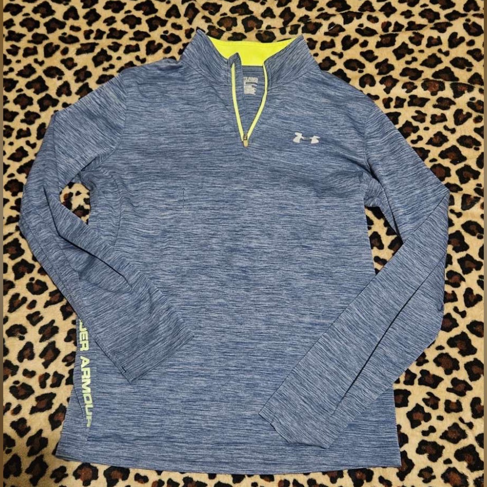 youth xl under armor pull over neon green/blue